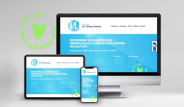 Konversionsstarke Praxis-Website im Responsive Design auf Laptop und Smartphone für Ärzte und MVZs in München.