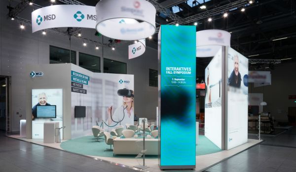 Messestand für MSD Sharp & Dohme auf dem DGRh-Kongress von der Münchener Designagentur das formt.