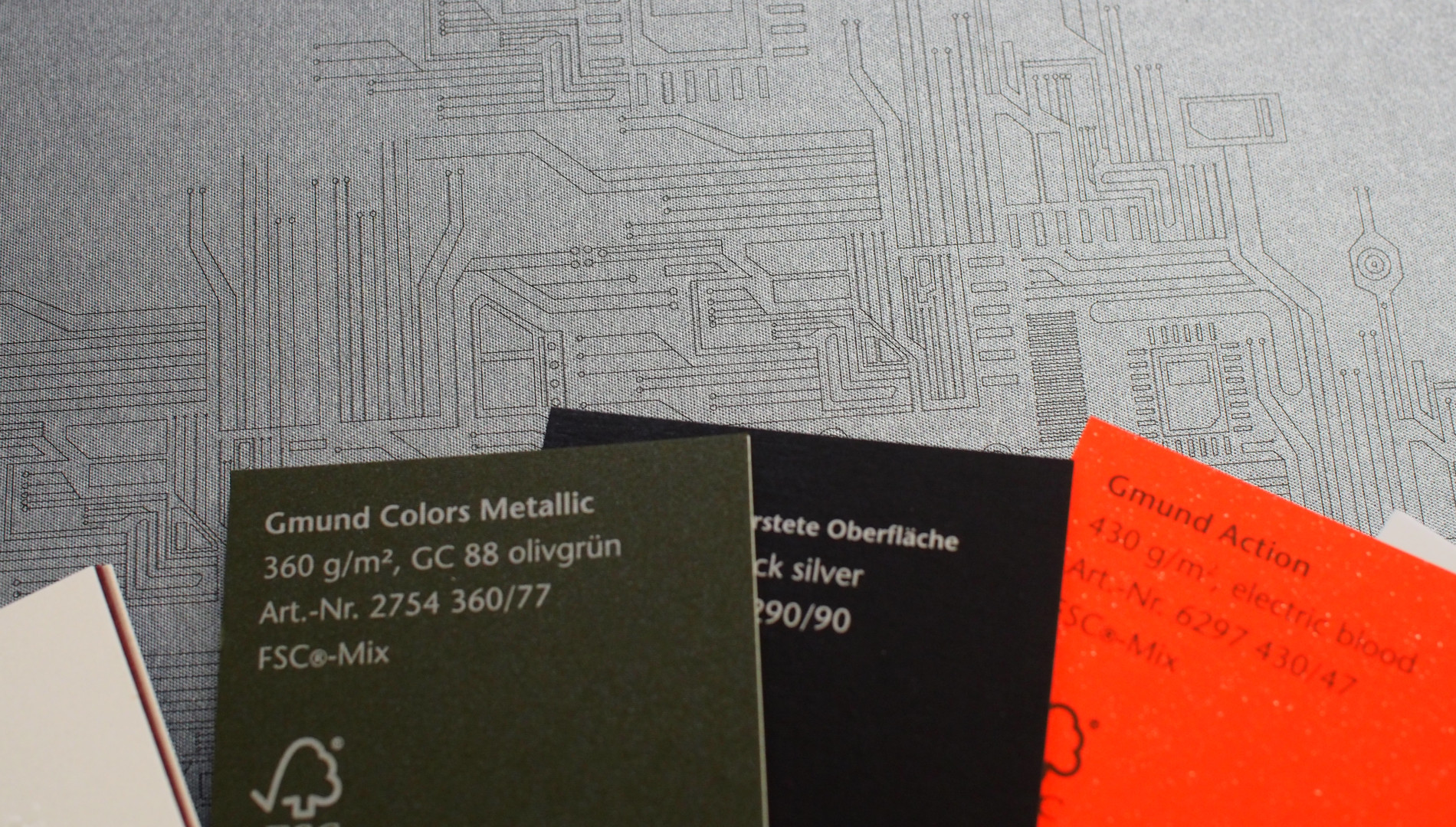 Produktionsdetails und Farbfächer