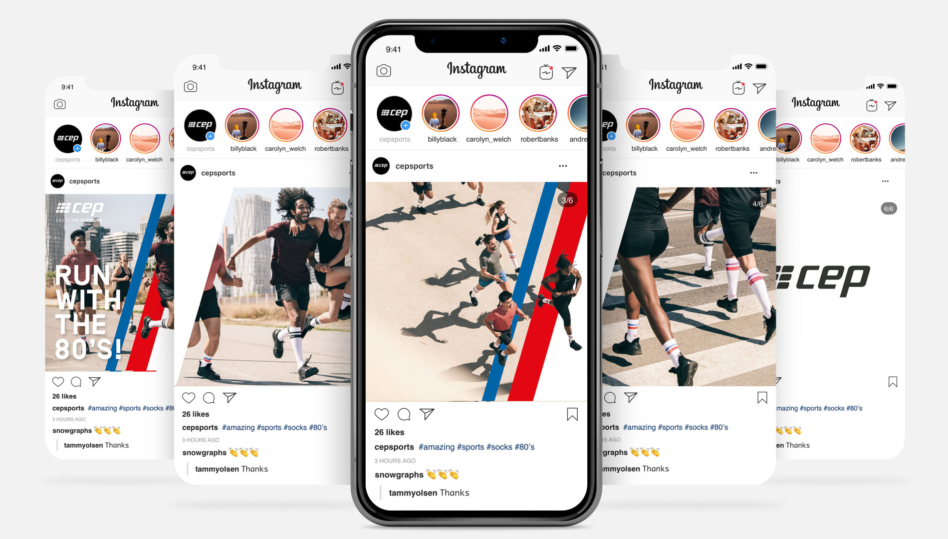 Social Media Kampagne und Branddesign für cep sports von der Designagentur das formt aus München