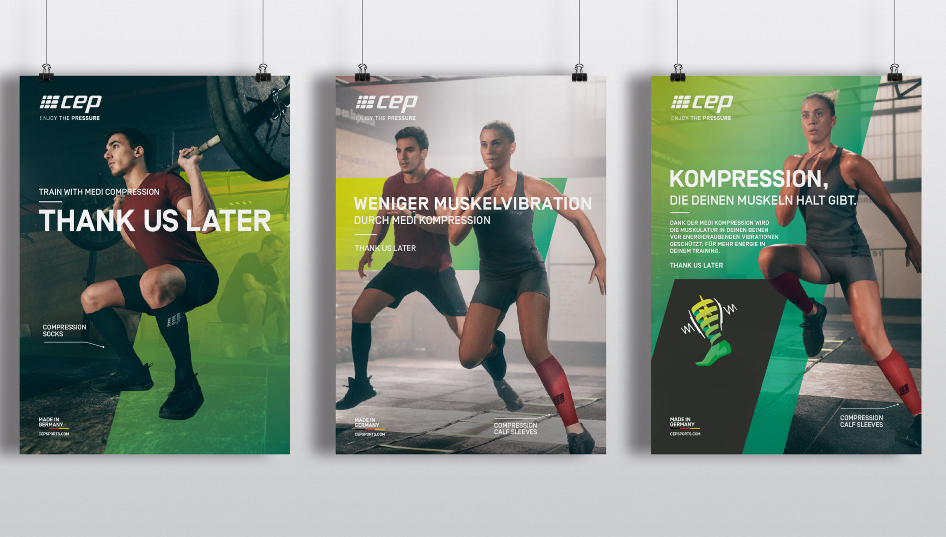 Plakatkampagne und Branddesign für cep sports von der Designagentur das formt aus München