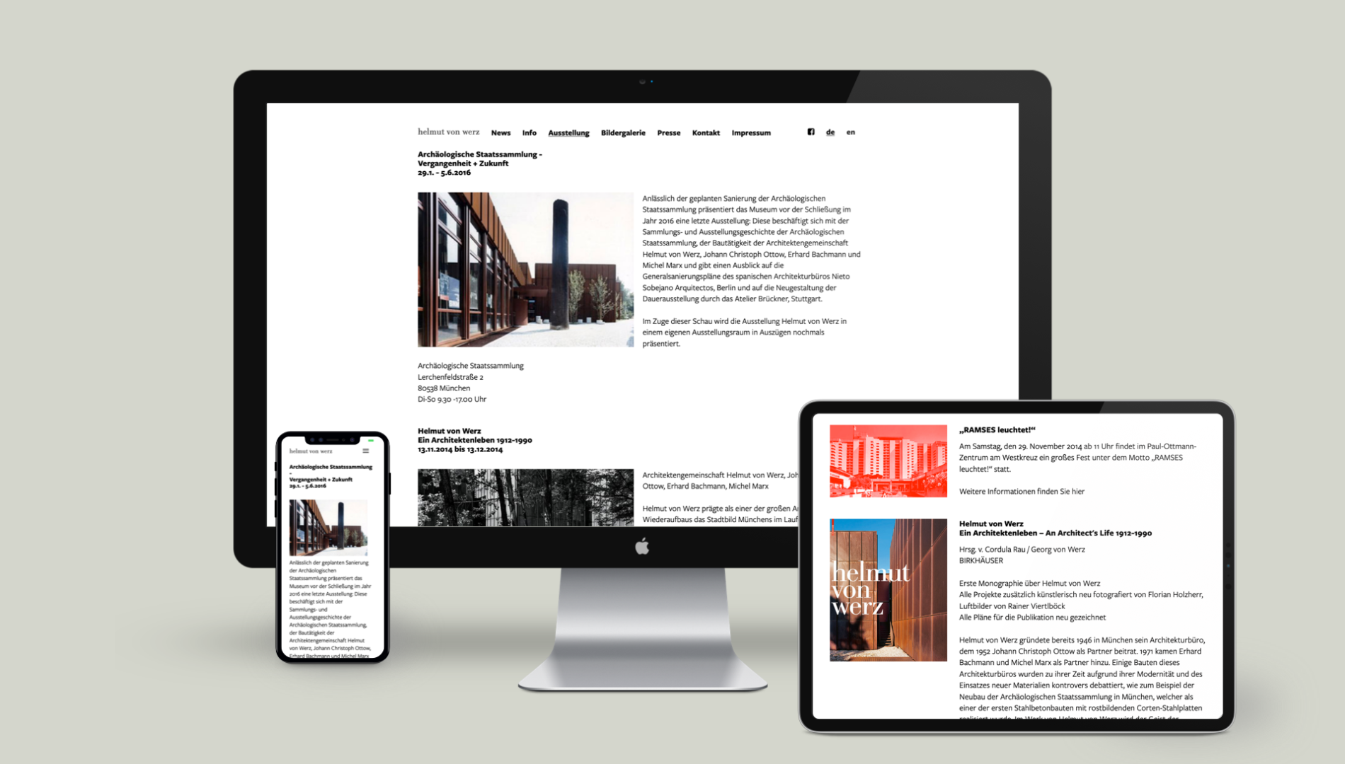 Moderner Internetauftritt mit Content-Management System responsive Webdesign von der Designagentur das formt aus München