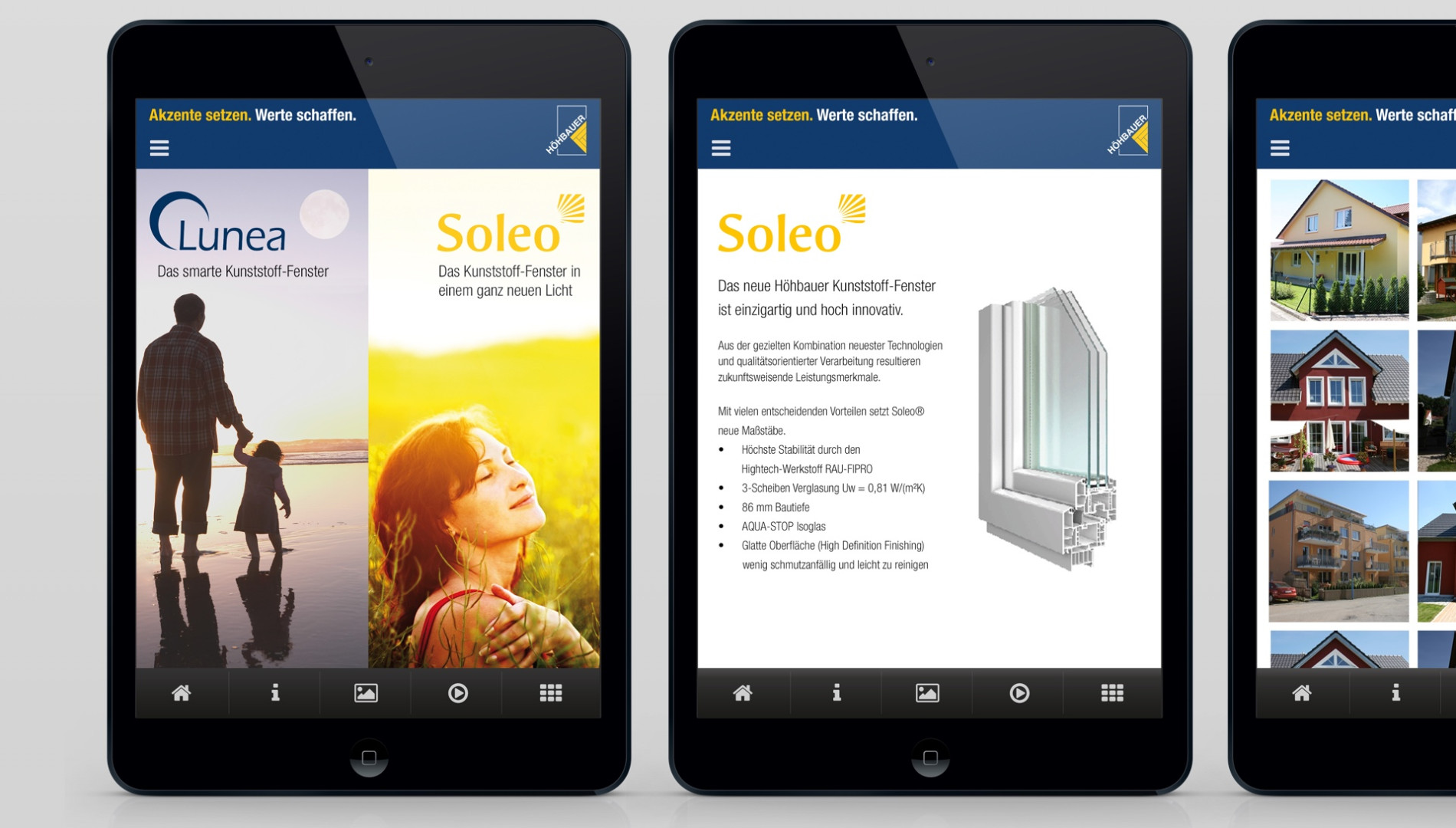 Mobile Applikation und interaktive Produktpräsentation für die Höhbauer GmbH von der Designagentur das formt aus München