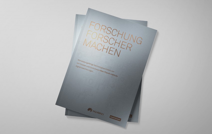 Hochwertig veredelte Broschüre für Hauwei mit Design von das formt - Designagentur aus München