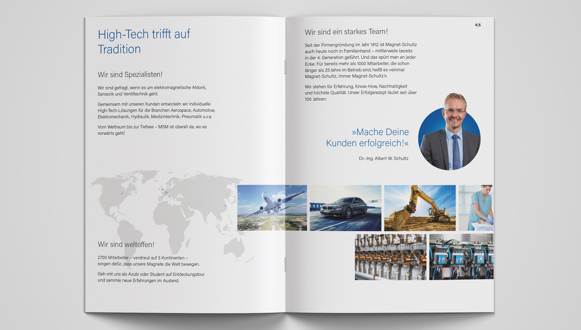 Moderne Ausbildungsbroschüre für Magnet-Schultz GmbH & Co. KG in Memmingen von der Designagentur das formt aus München