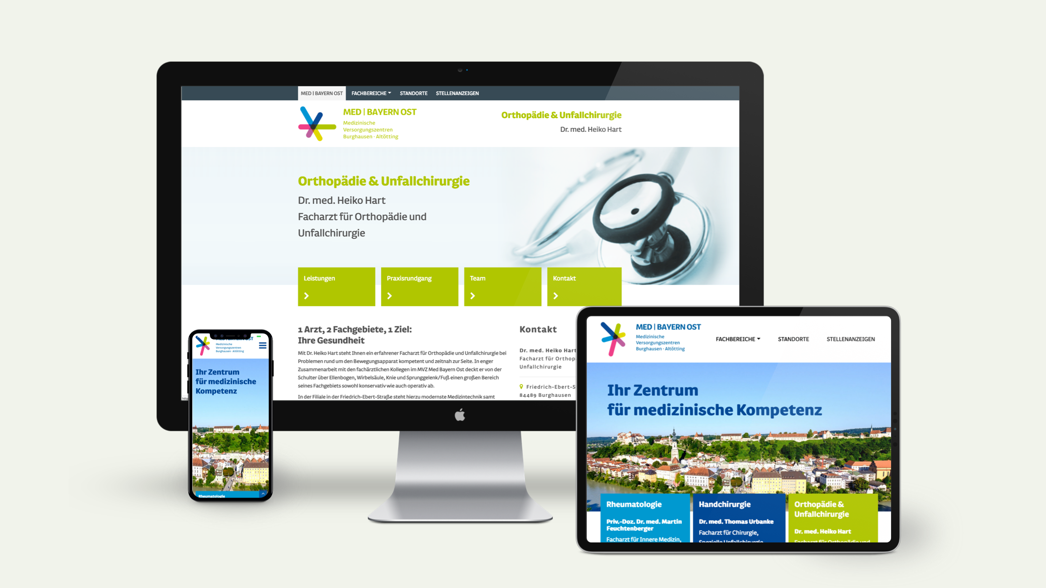 Internetauftritt mit Wordpress Content-Management-System für MED Bayern Ost in Burghausen von der Designagentur das formt aus München