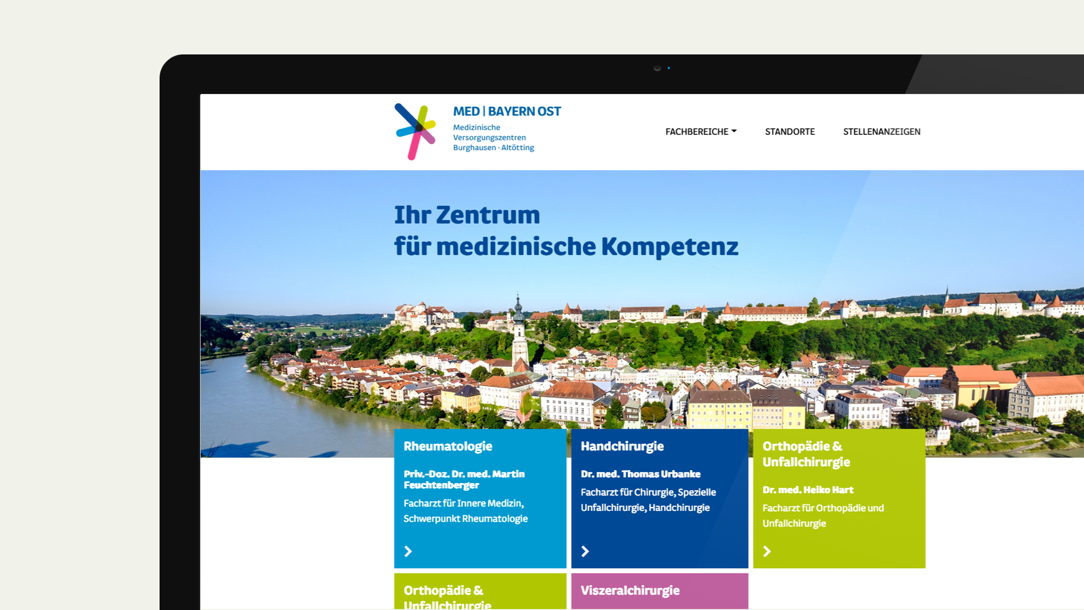 Internetauftritt mit Wordpress Content-Management-System für MED Bayern Ost in Burghausen von der Designagentur das formt aus München