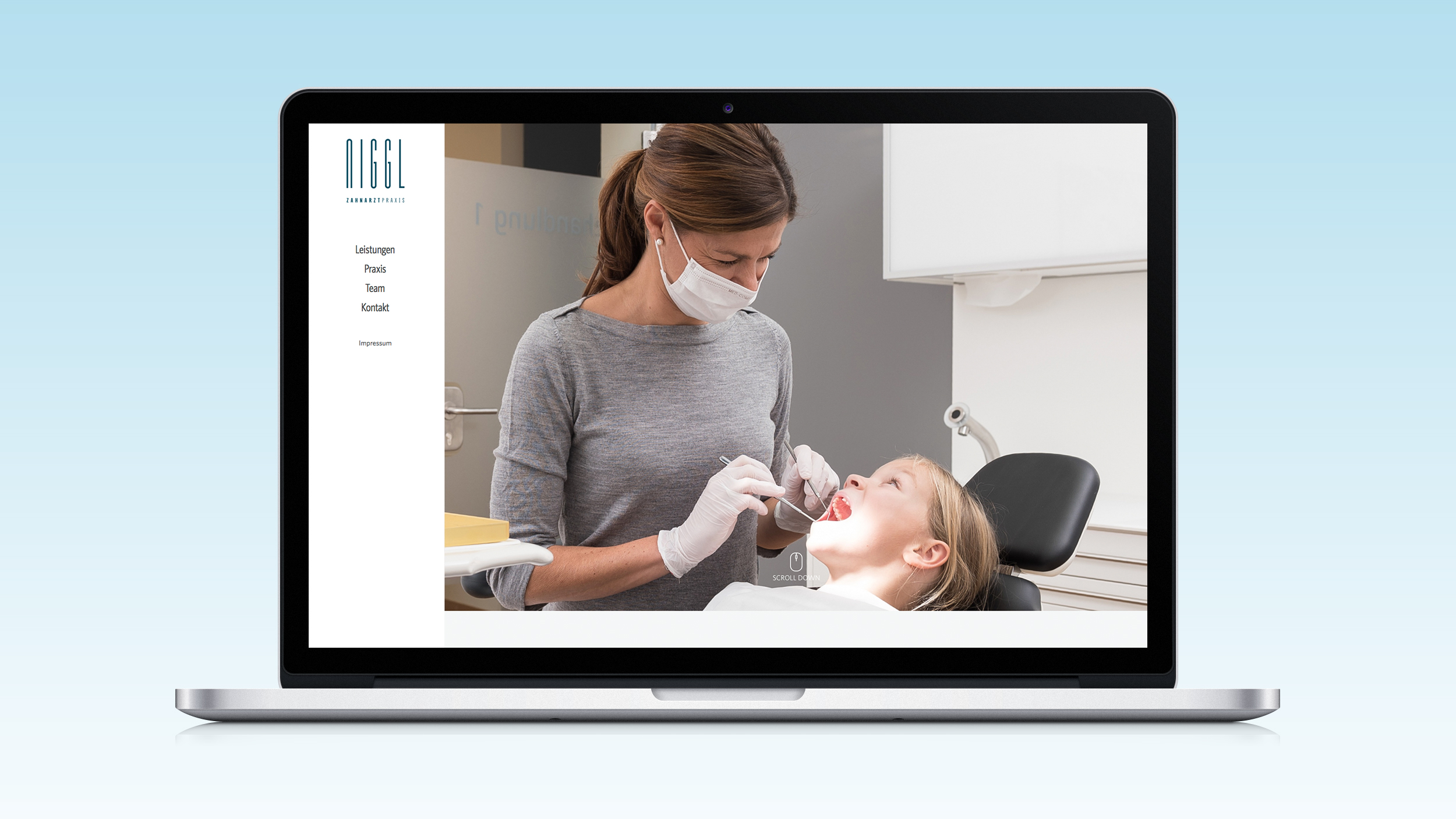 Moderner Interntauftritt mit neuem Corporate Design für Zahnarztpraxis aus Memmingen von der Designagentur das formt aus München