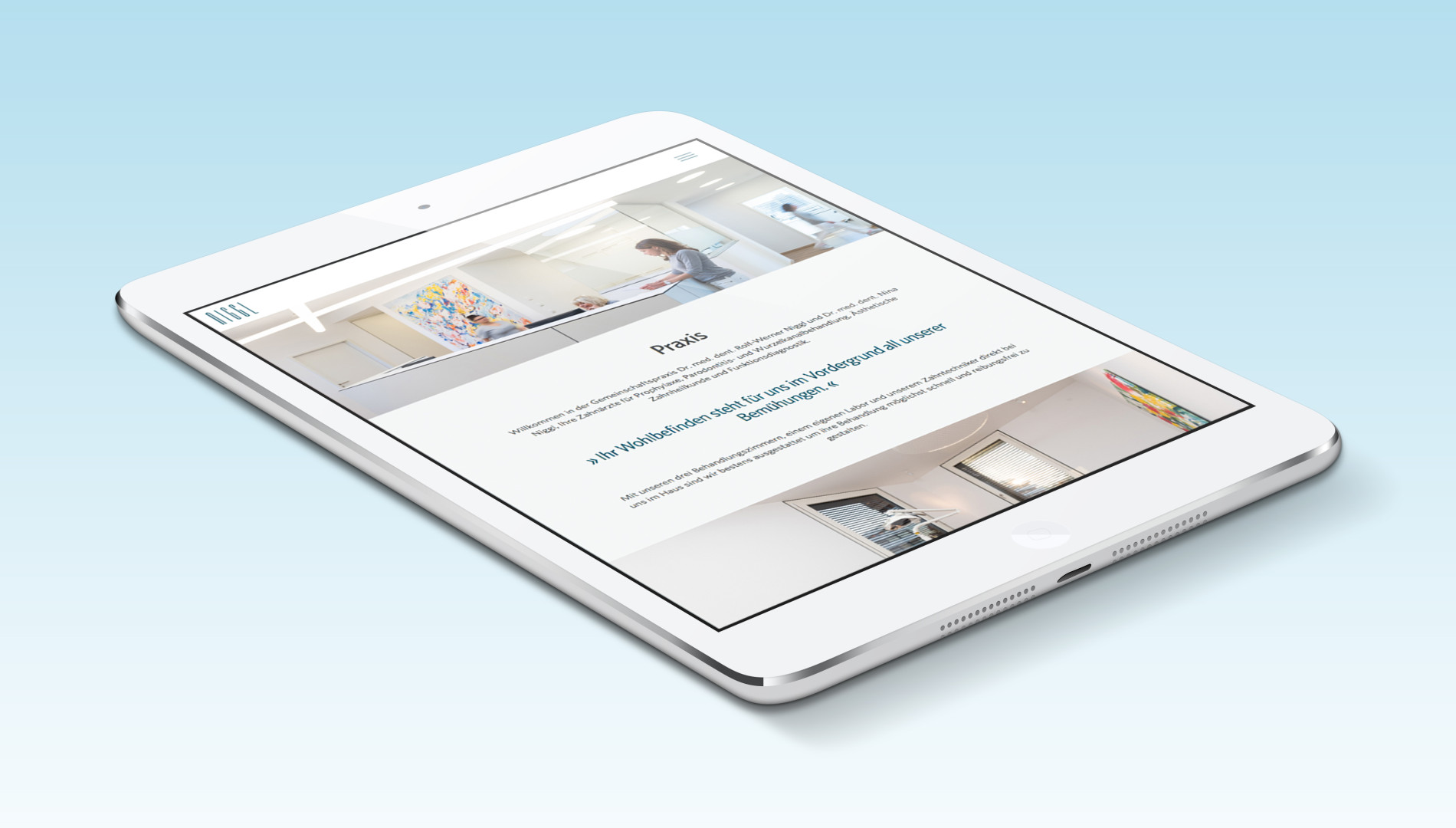 Moderner Interntauftritt mit neuem Corporate Design für die Zahnarztpraxis aus Memmingen von der Designagentur das formt aus München