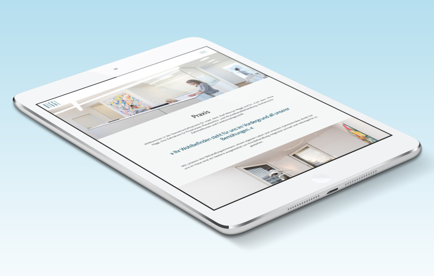 Moderner Interntauftritt mit neuem Corporate Design für die Zahnarztpraxis aus Memmingen von der Designagentur das formt aus München