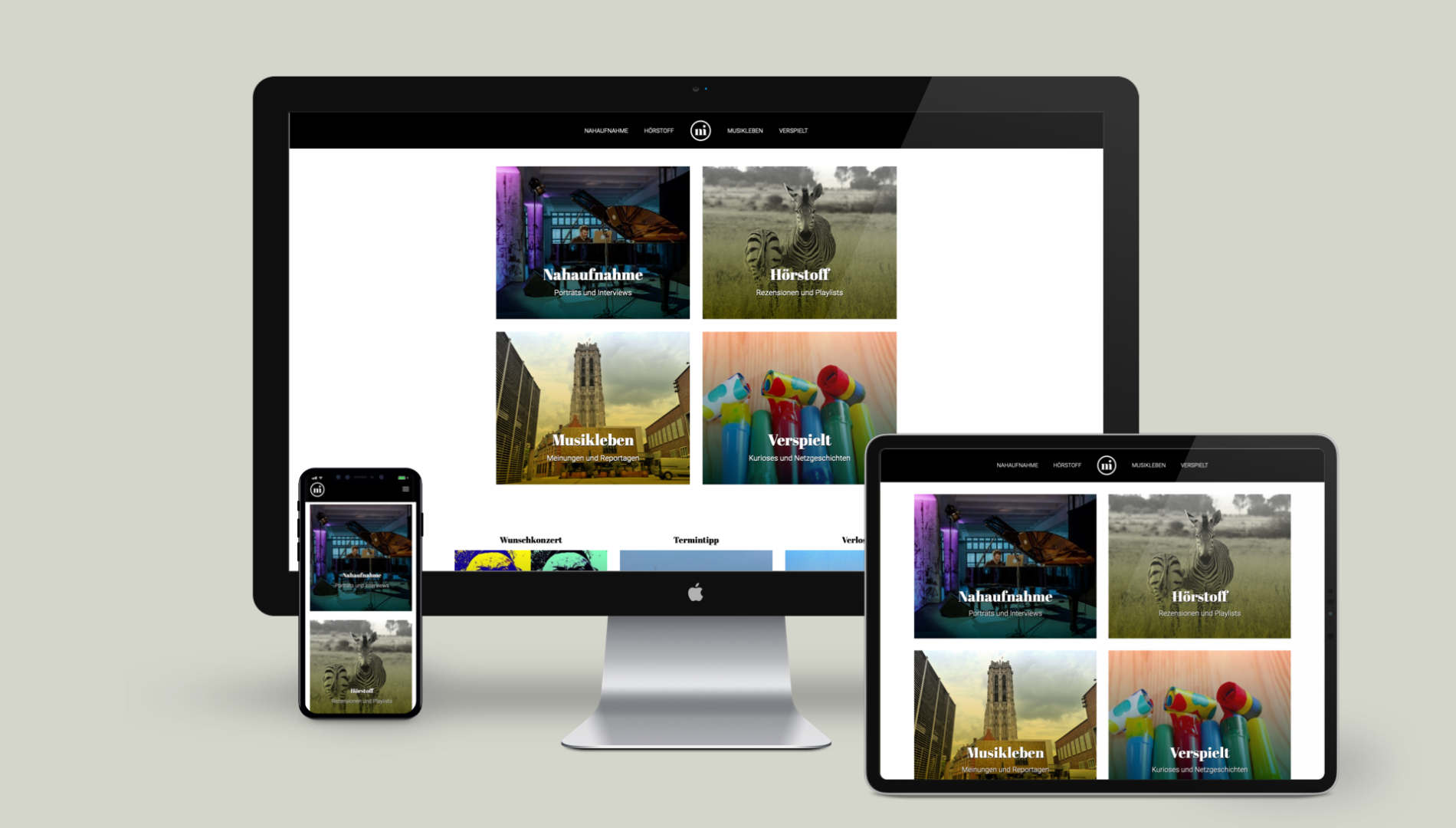 Internetauftritt mit individuellen Content-Management-System für das Magazin niusic von der Designagentur das formt aus München