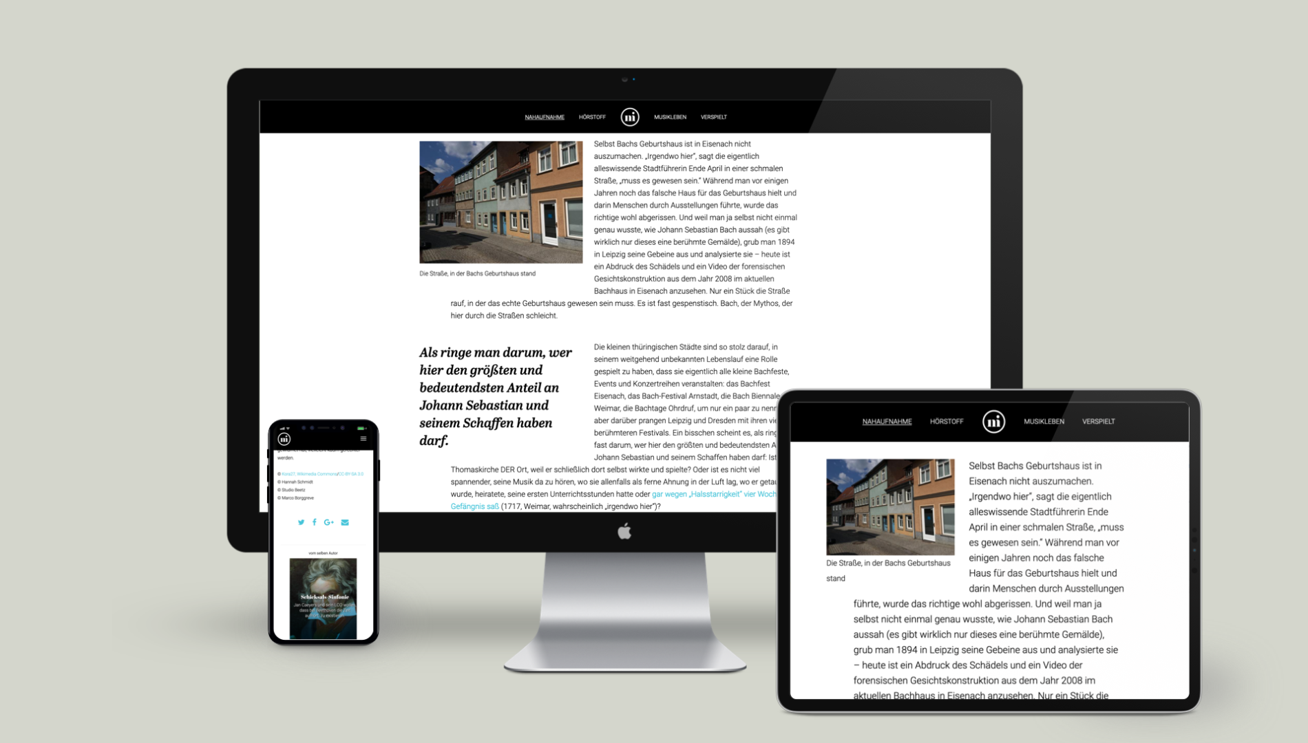 Internetauftritt mit individuellen Content-Management-System für das Magazin niusic von der Designagentur das formt aus München