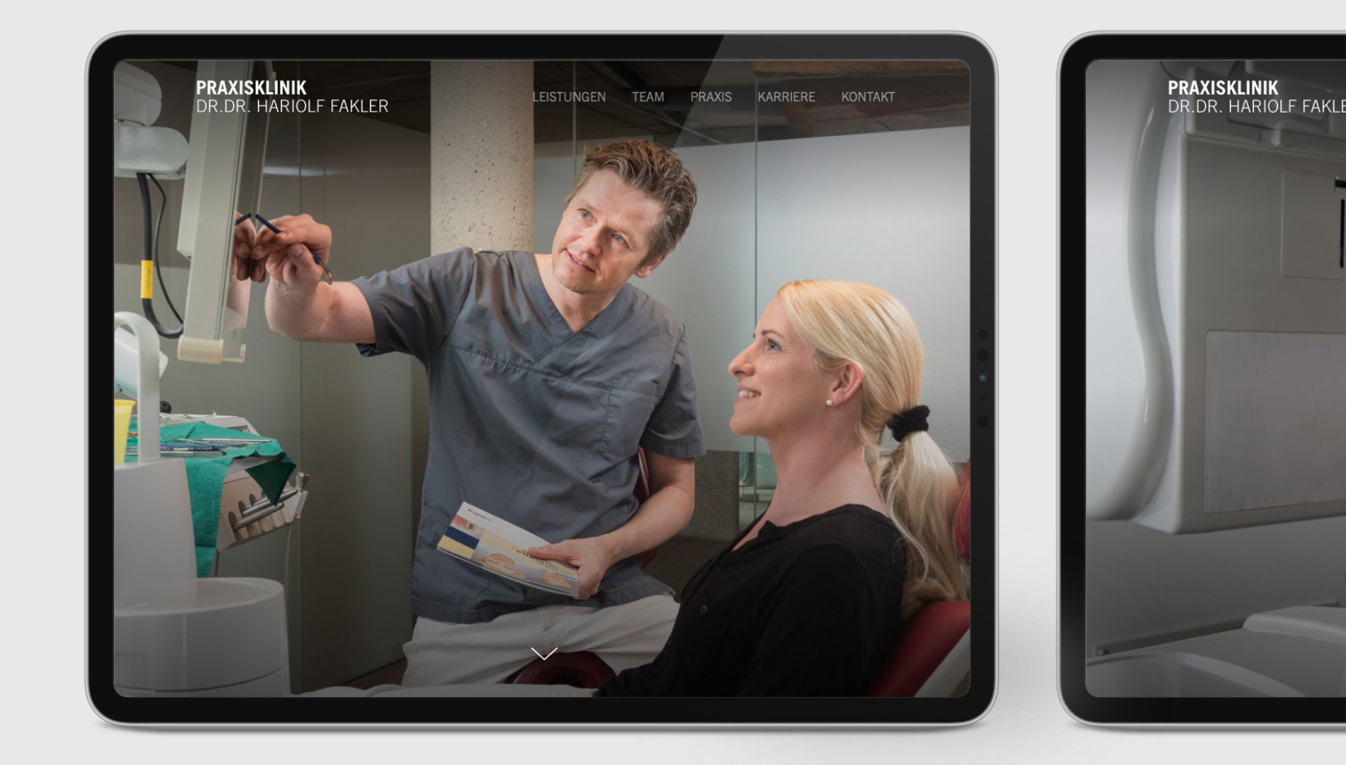 Responsiver Internetauftritt mit Kirby Content-Management-System  für die Praxisklinik Dr. Dr. Fakler aus Memmingen von der Designagentur das formt aus München