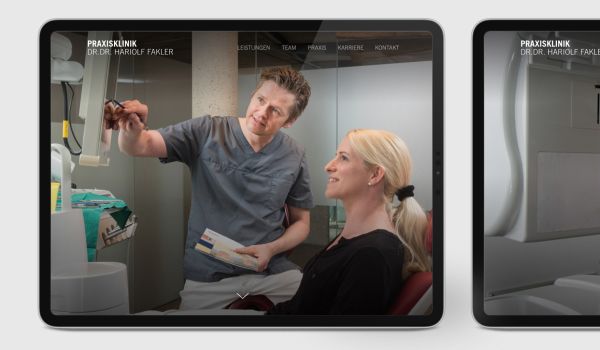 Responsiver Internetauftritt mit Kirby Content-Management-System  für die Praxisklinik Dr. Dr. Fakler aus Memmingen von der Designagentur das formt aus München