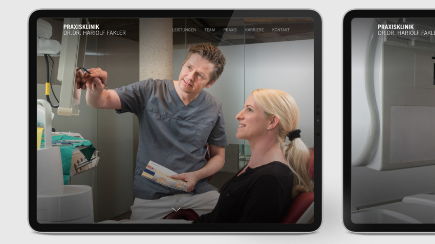 Responsiver Internetauftritt mit Kirby Content-Management-System  für die Praxisklinik Dr. Dr. Fakler aus Memmingen von der Designagentur das formt aus München
