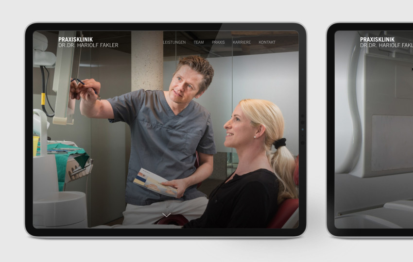 Responsiver Internetauftritt mit Kirby Content-Management-System  für die Praxisklinik Dr. Dr. Fakler aus Memmingen von der Designagentur das formt aus München