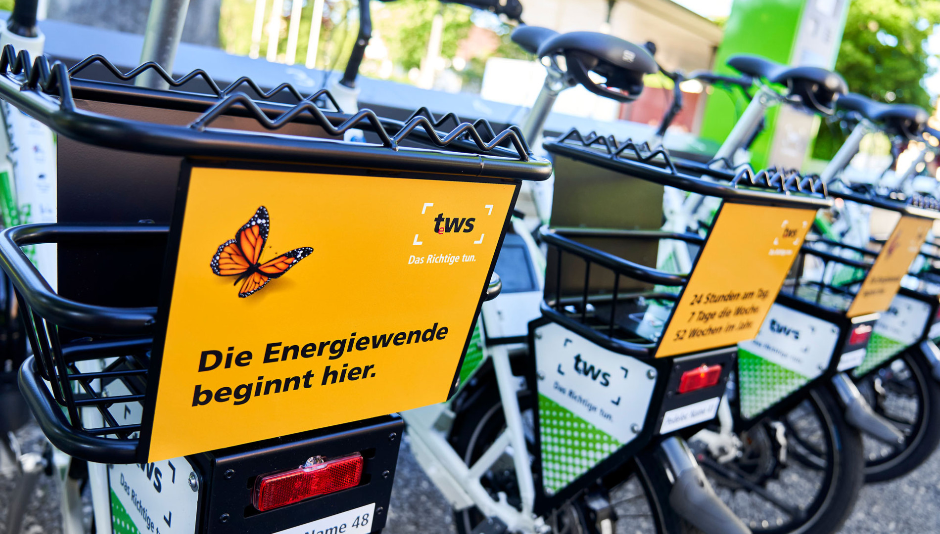 Markenentwicklung und Corporate Design für den mobilen Fahrrad-Leihservice der tws aus Ravensburg und Weingarten von der Designagentur das formt aus München